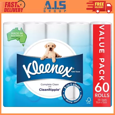 Kleenex Complete Clean Toilet Paper 60 Count (1x60 Rolls) • $41.60