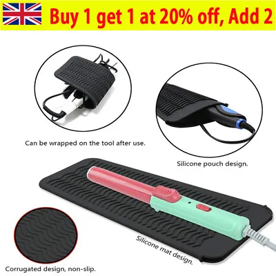 £6.75 • Buy Heat Proof Safety Mat Pad For Hair Straighteners Pouch Protection Pad Silicone C