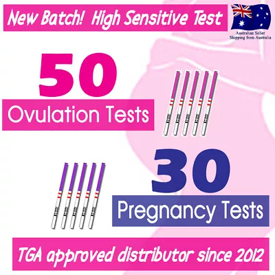 50 Ovulation LH Tests 30 Pregnancy HCG Strips Fertility OPK HPT Kit Expired 2024 • $21.99