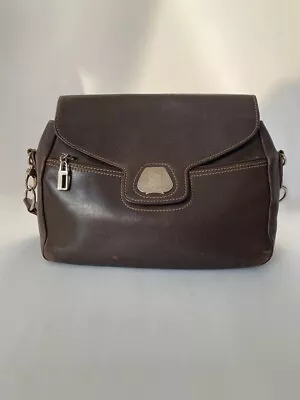 LANCEL Paris Vintage Dark Brown Leather Bag • £29.99