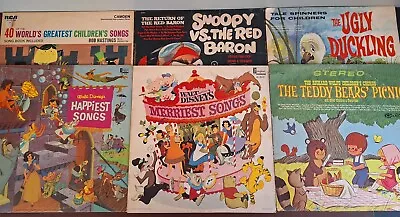 Lot Of 6 Vintage Children's Vinyl Records 33 LP Disney RCA Snoopy • $15