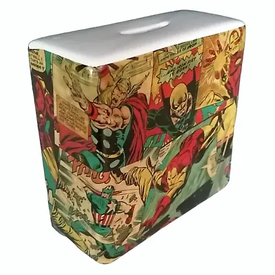 Marvel Superheroes Retro Ceramic Money Box Spiderman Iron Man Hulk Birthday Gift • £10.95