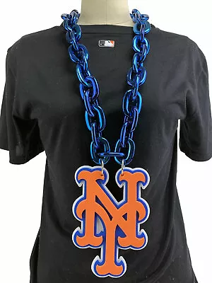 New MLB New York Mets BLUE Fan Chain Big Necklace Foam • $32.18