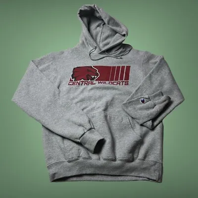 Champion Hoodie Small Grey Sport University College USA Graphic Central Wildcats • £16.95