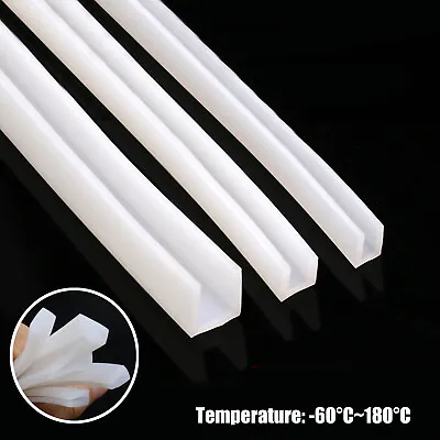 Silicone Rubber U Channel Table Edging Seal Strip Square Bumper Slot 1mm - 15mm • $14.42