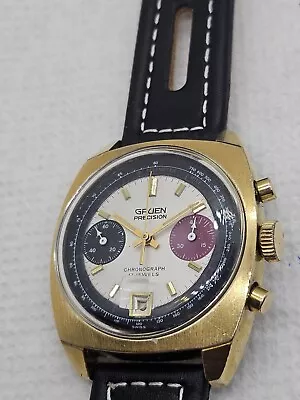 Vintage Gruen Raspberry Chronograph Valjoux 7734 • $750