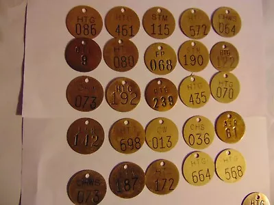 Lot Of 25 Vintage 1.5  Round Brass Tags Misc Numbers Industrial Steampunk-EE • $12