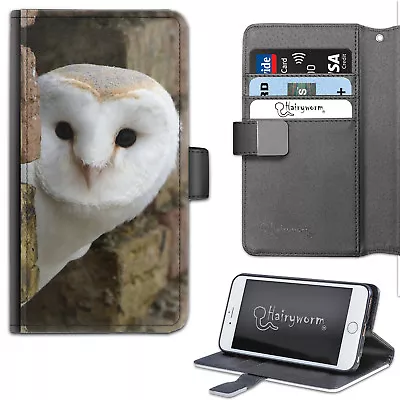 Barn Owl Phone Case;PU Leather Wallet Flip Case;Cover For Samsung;Apple;Sony • £14.99