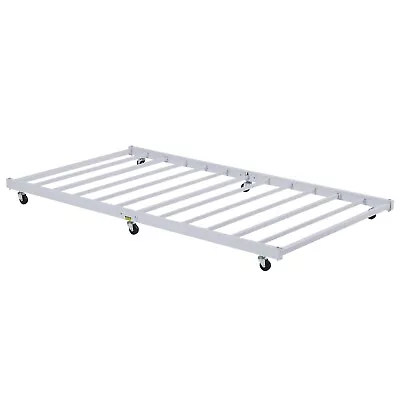 Twin Trundle Bed Metal Mattress Foundation Under Daybed Slat Support Rollers • $73.99