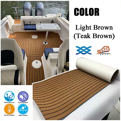 Bevel Edge Boat Flooring EVA Foam Marine Teak Decking Sheet Carpet  Grey Brown • $60.99