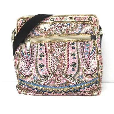 Auth ETRO - Pink Multi Nylon Shoulder Bag • $100