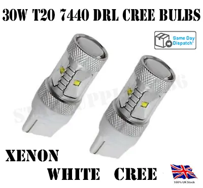 2x Canbus T20 Drl Sidelight Cree Led Bulbs 7443 Bulbs Xenon White Insignia Corsa • $23.61