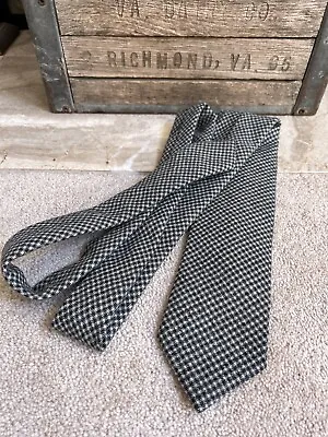 E. G. CAPPELLI Men's Tie 100% Wool  - Black & White Mini Check 3 1/8  66  XL • $99.99