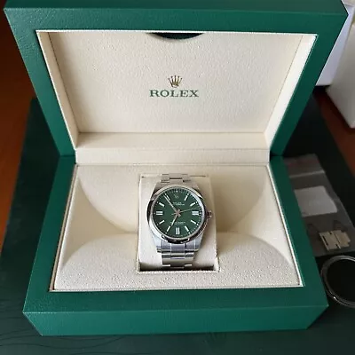 2023 Rolex Oyster Perpetual 41 Mm Green Dial 124300 Automatic Watch - Full Set • $9475