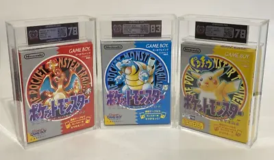 (3) CiB Pokemon Red Blue & Yellow Pocket Monsters Nintendo GameBoy GBO Japanese • $1000