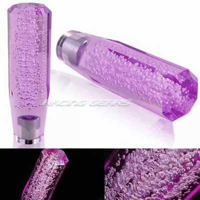 VIP 150mm Transparent MT Purple Octagon Crystal Bubble Shift Knob Universal 4 • $19.95