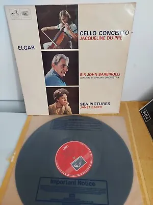 ASD 655 Elgar Cello Concerto Jacqueline Du Pre Barbirolli Baker EMI Stereo LP • £10
