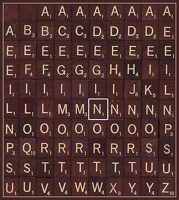 Letter N Scrabble Deluxe Replacement Wood Tile Maroon With Gold Letter • $1.79