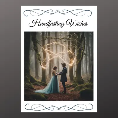 Handfasting Wishes Card Pagan Wiccan Gothic Personalised Option Seeded Wedding • £2.99