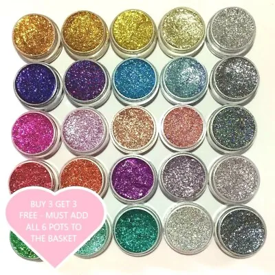 £1.69 • Buy Glitter Pots Chunky Fine Holographic Party Craft Art Face Nail Sparkle Festival