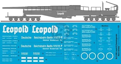 Peddinghaus 1/35 Krupp K5 (E) Leopold Railway Gun Markings Dragon/Trumpeter 905 • $13.98