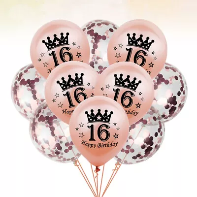  20 Pcs Garland Decor Birthday Balloons 16 Year Old Sequins Latex • £9.48