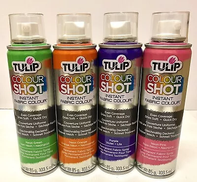 Tulip Colour Shot Permanent Fabric Spray  Paint Neon Green Purple Pink Orange • £12.99