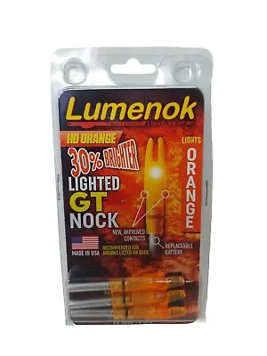 Burt Coyote Lumenok Lighted GT Nocks 3pk Orange GT3: Fits Gold Tip REDHEAD Vapor • $27.99