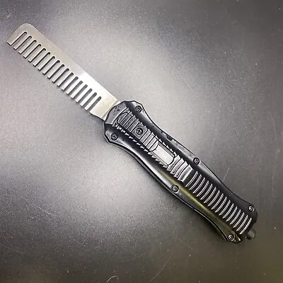 Metal  Comb OTF Black  For  Beard Shaving Hair Style | EDC Pocket Carry Gift • $25.99