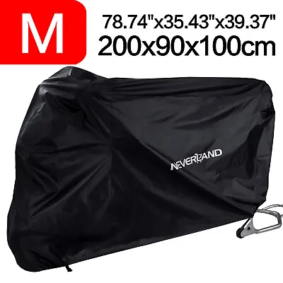 Medium Waterproof Motorcycle Moped Bike Cover Outside Rain Dust Protector Black • $18.99