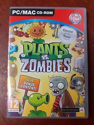 Plants Vs Zombies PC: Windows MAC CD-ROM GOTY Game Of The Year Edition Mint Disc • £9.90