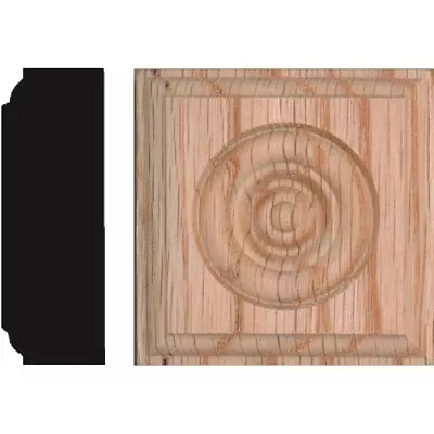 (Box Of 10) 7/8X2-1/2 Door And Window Molding Solid Red Oak Rosettes • $29.99