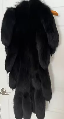 $369.99 • Buy Luxe Black Fox Fur Cape  W/ 18 Tails Wrap Stole  Bolero.