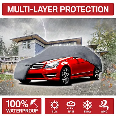 Auto Car Cover Indoor Outdoor Waterproof Sedan Sun Dirt Dust Scratch Resistant • $34.90