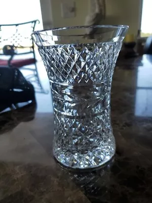 Waterford Signed Crystal Glandore Vase 6  Heavy Substantial Intact Beauty • $24.95