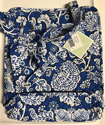 Vera Bradley Rare Perfect Tote Blue Lagoon Shoulder Book Bag Floral Paisley New • $49