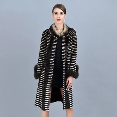 Women Knitted Real Fur Coats Sleeve Fashion Thick Jackets Winter Warm Parkers • $900.37