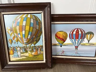 H. Hargrove Paintings Serigraph On Canvas Hot Air Balloons Framed • $125