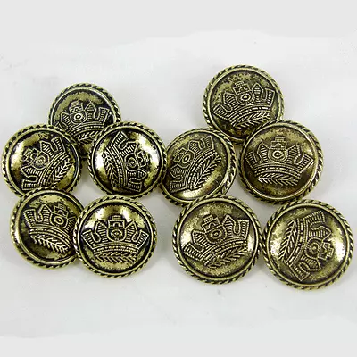 5 Buttons  Military Crown Buttons  Antique Gold Colour  23mm Or 25mm MB1 • £2.75