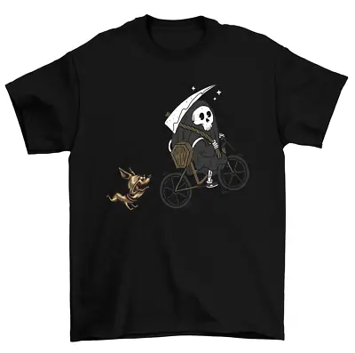 Grim Reaper Biking Halloween T-Shirt Men Women • $15.99