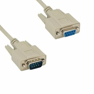 1' DB9 9Pin Male To Female Cable 28AWG Serial RS-232 Shielded Straight Through • $7.78