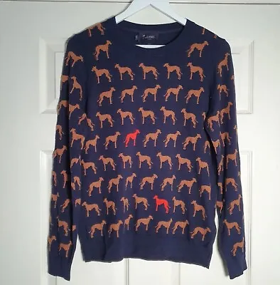 Hobbs Larissa Whippet Jumper Dog Print Size M With Wool & Cashmere Cut Label  • £22