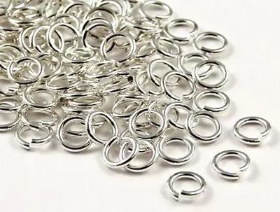 100 Silver Plated 1mm  Thick Metal Strong Jump Rings - 5mm 6mm 7mm 8mm 10mm • £2.39