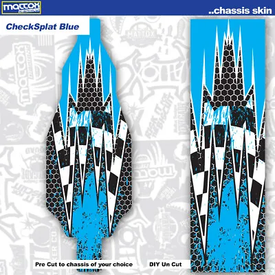 RC Car Chassis Skin  (1) 18mil Outdoor  OR (1) 12mil Indoor-Checksplat Blue • $10.50