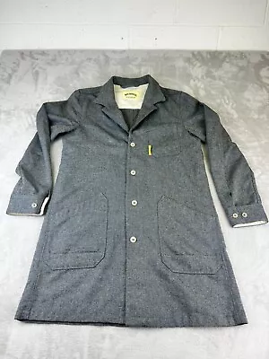 Overcoat Herringbone Jacket Men's Medium Pockets Button Up Casual Made In Japan • $32.99