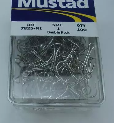 Mustad 7825-NI-1-100 Dublin Nickel Plated Double Hook Size 1 100CT • $25.08