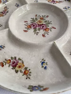 VTG Mikori Ware Divided Plate Japan 1950 Painted Floral 9.5” Japan Read 20% OFF • $10.99