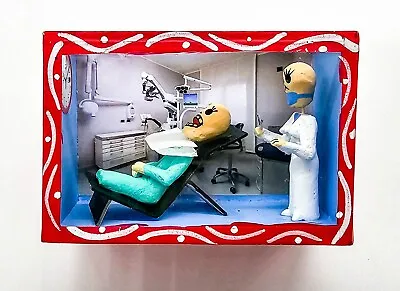 Dentist & Patient Mexican Day Of The Dead Shadow Box Mexican Folk Art Brand New • $38