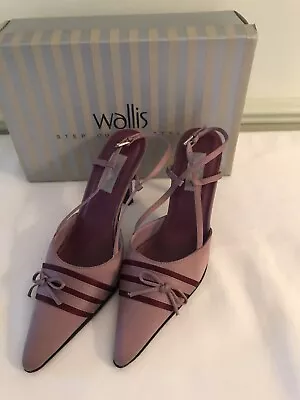 Evening Shoes By Wallis Slingback Satin Stiletto Dusty Pink Size 37 Worn Once • £3.50