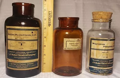 J.T. Baker's Analyzed Chemicals Bottles Jars Vintage Lot • $19.99